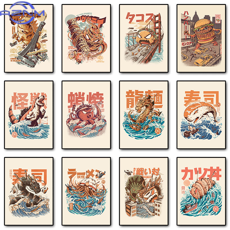 Japanese Food Lifestyle - Pôsteres de Kaiju Japoneses AZNM, Sushi,